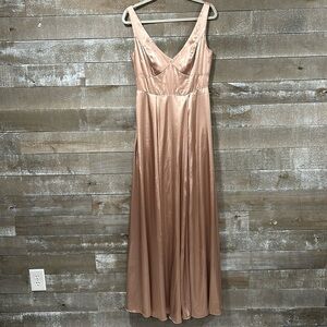 Galina Signature David’s Bridal satin dress with pockets size 8